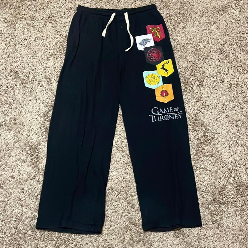 Game Of Thrones Men's Size XL Black Pajama Lounge Pants With Pockets
